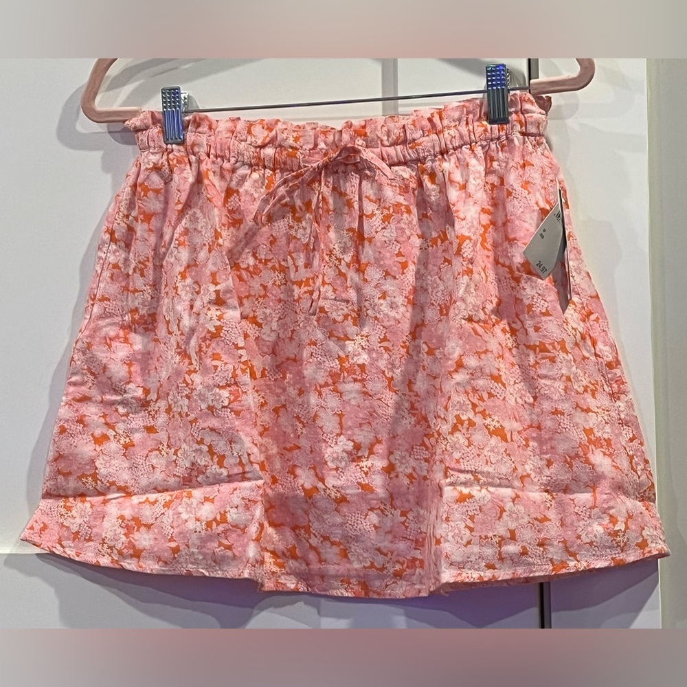 NWT Abound Nordstrom Gauzy 100% Cotton Skirt in Coral Pink Tarry Floral - Picture 1 of 6